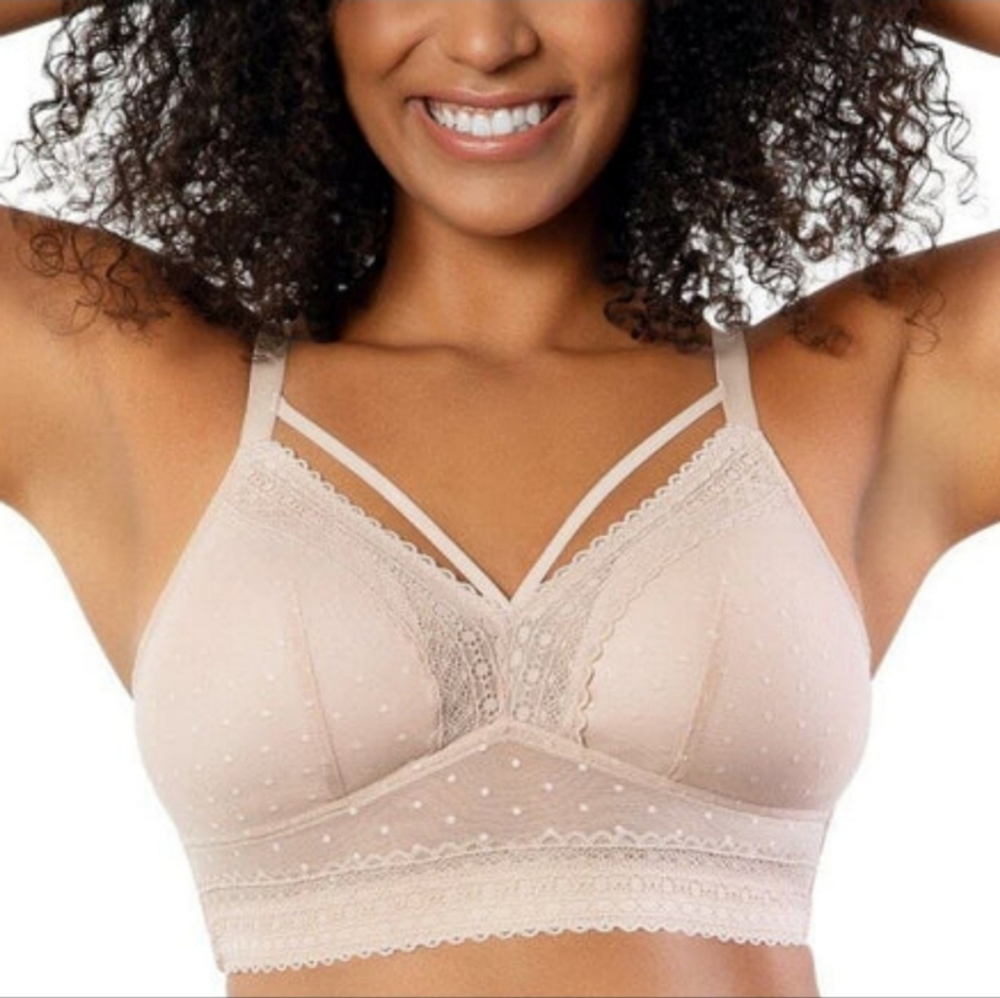 Parfait Lingerie Mia Lined Wireless Lace Bra Bralette Beige Size 34H US 34FF UK